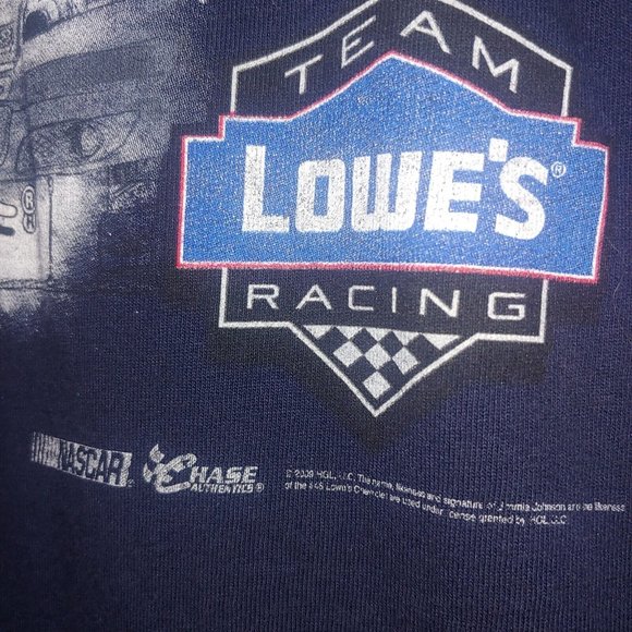NASCAR Jimmie Johnson #48 Mens L T Shirt Blue Making It Happen Racing Team Lowes - Picture 6 of 6